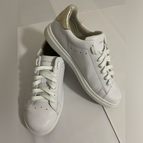 Tory Burch Howell Court Women Size 5M White Leather Lace Up Casual Sneaker - Picture 6 of 14
